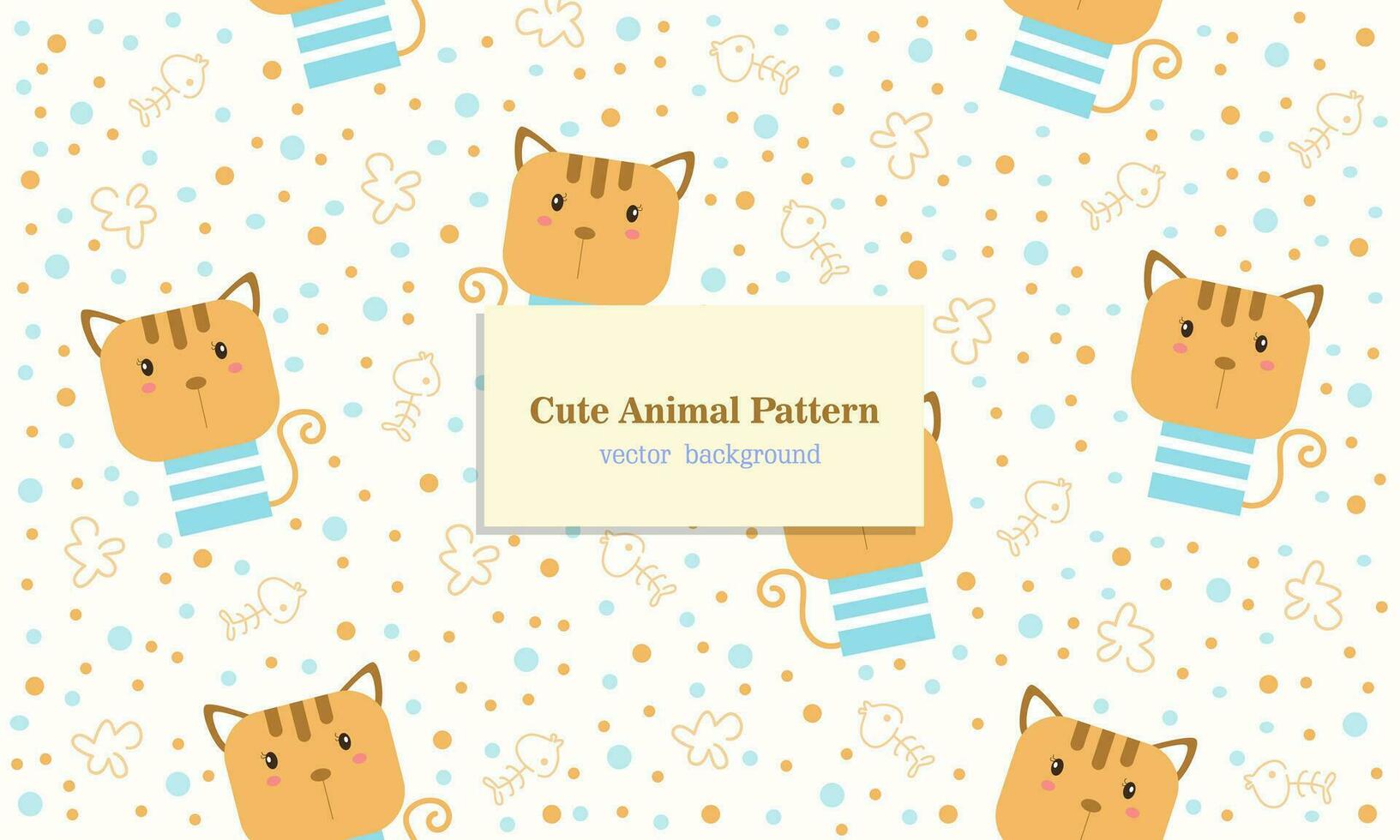Cute pet cat animal seamless pattern background vector