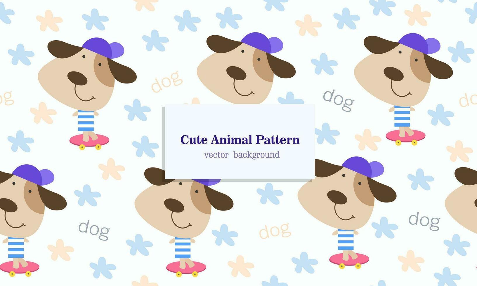 Pet dog animal seamless pattern background vector
