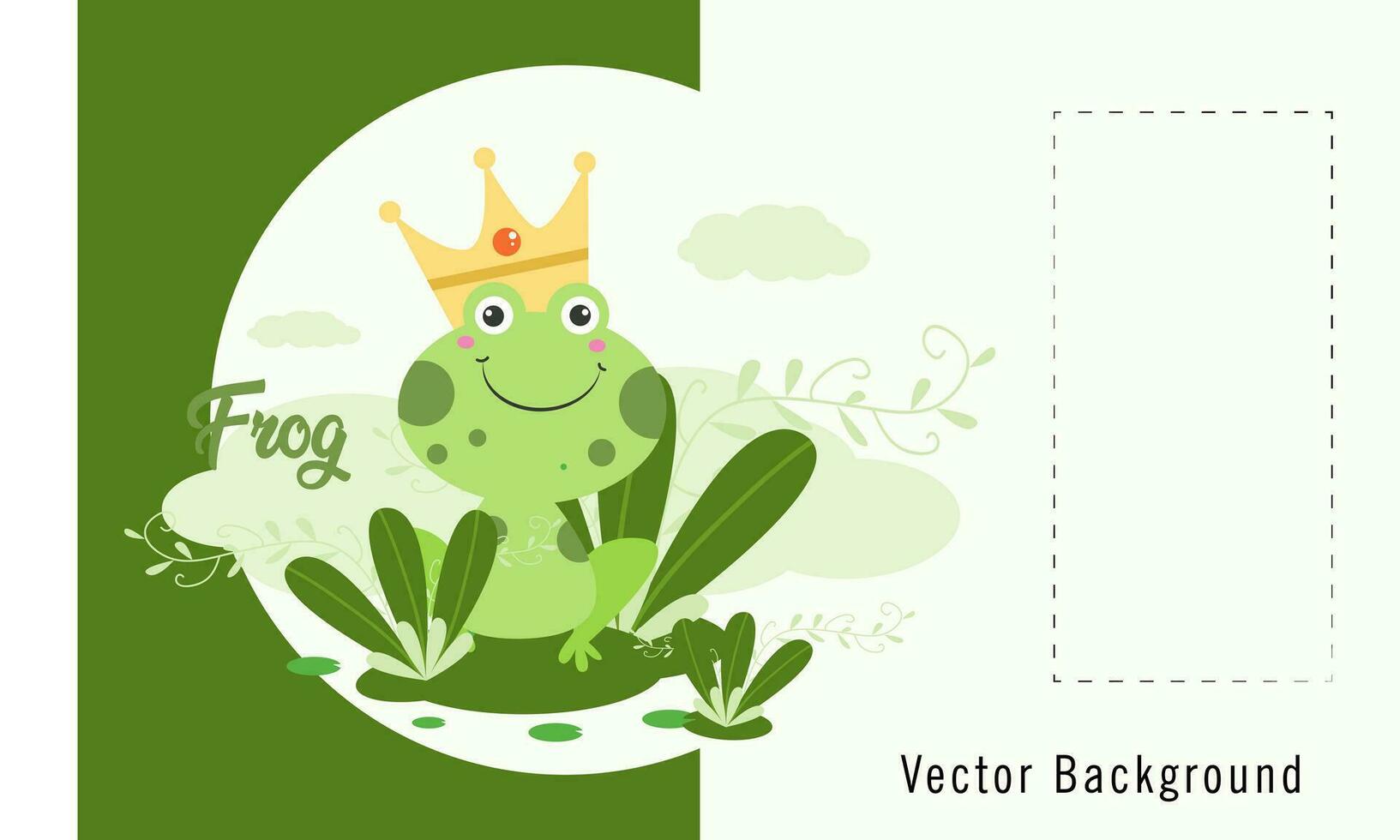 Animal character background for cute frog vector