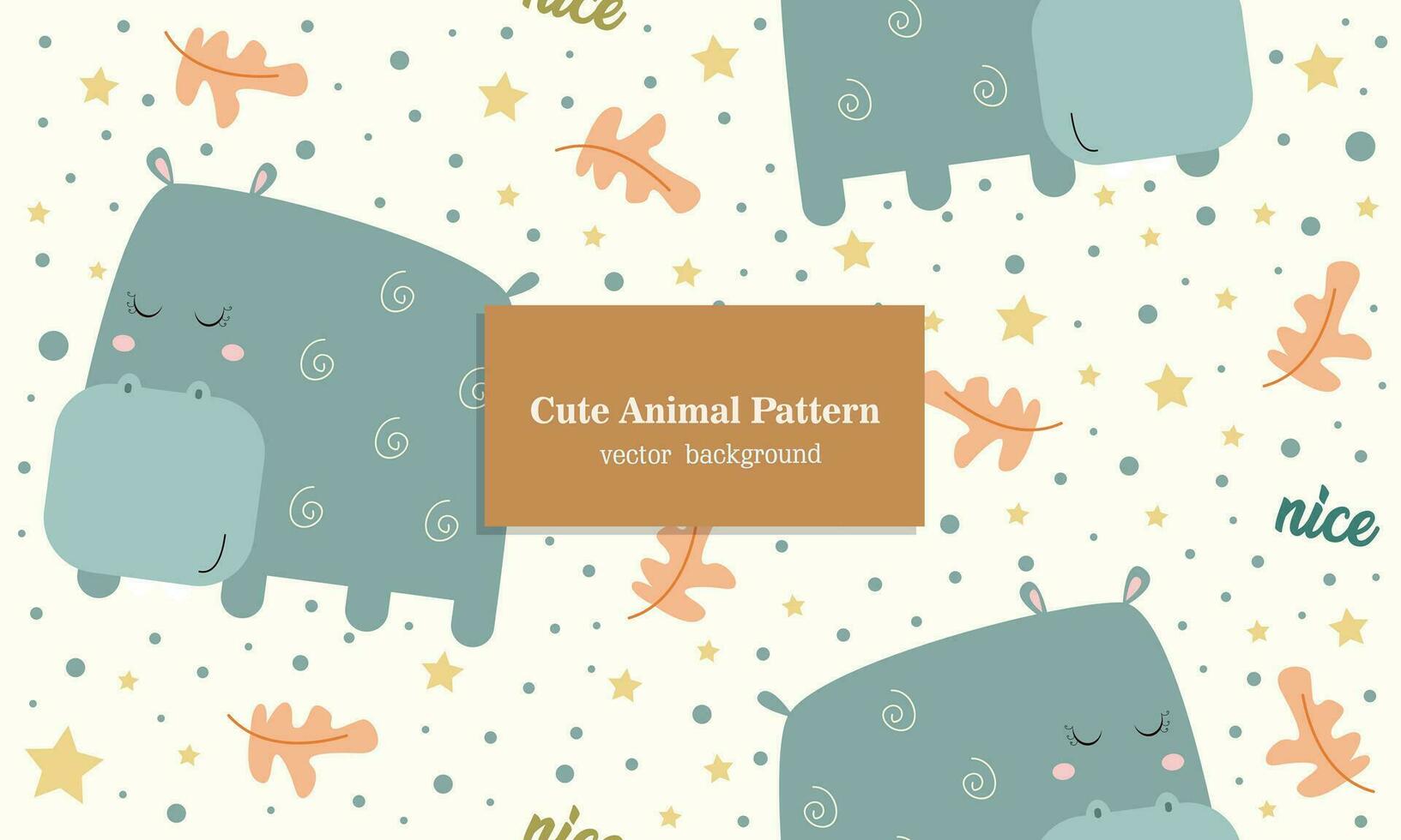 Hippopotamus mammal animal seamless pattern background in zoo vector