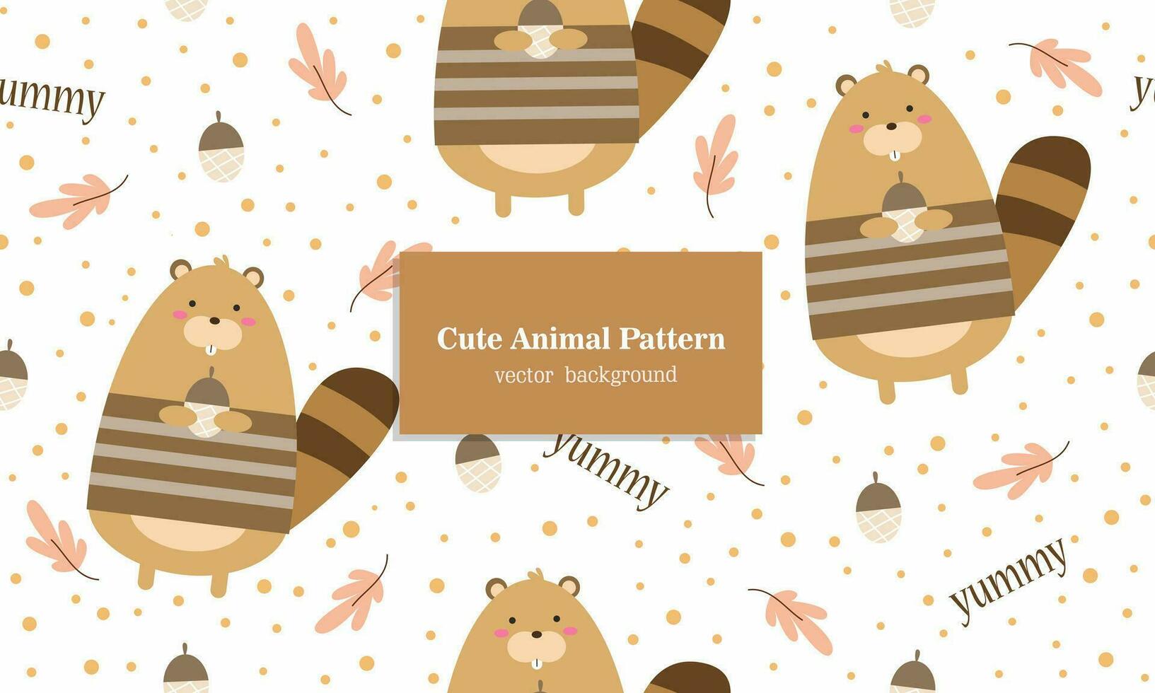 Squirrel animal seamless pattern background vector