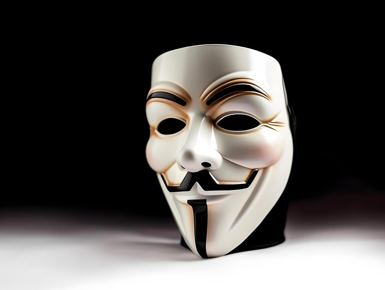 Anonymous face mask. Concept of dark mind, hacking, dark side, secret, etc. image photo