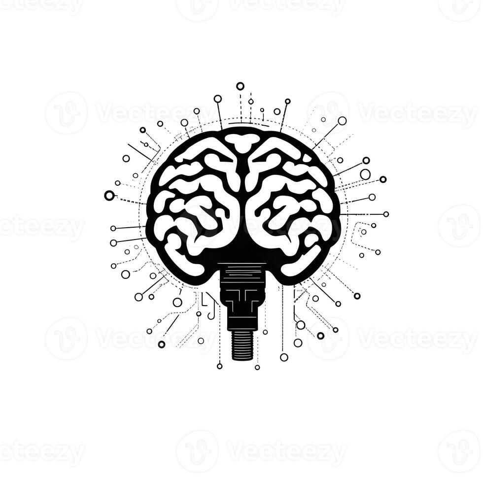 Bulb like brain. Concept of artificial intelligence or machine learning. image photo