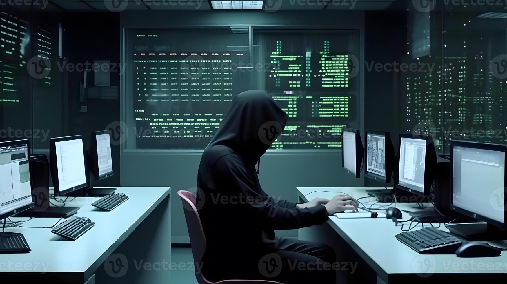 Anonymous hacker. Concept of dark web, cybercrime, cyberattack, etc. image photo