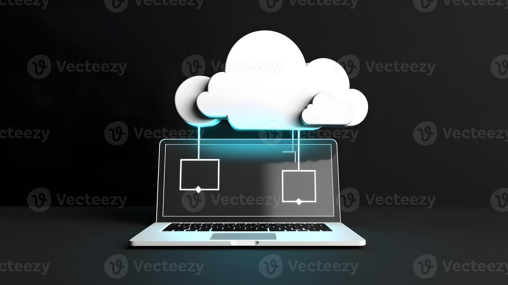 Cloud data storage, database concept illustration. photo