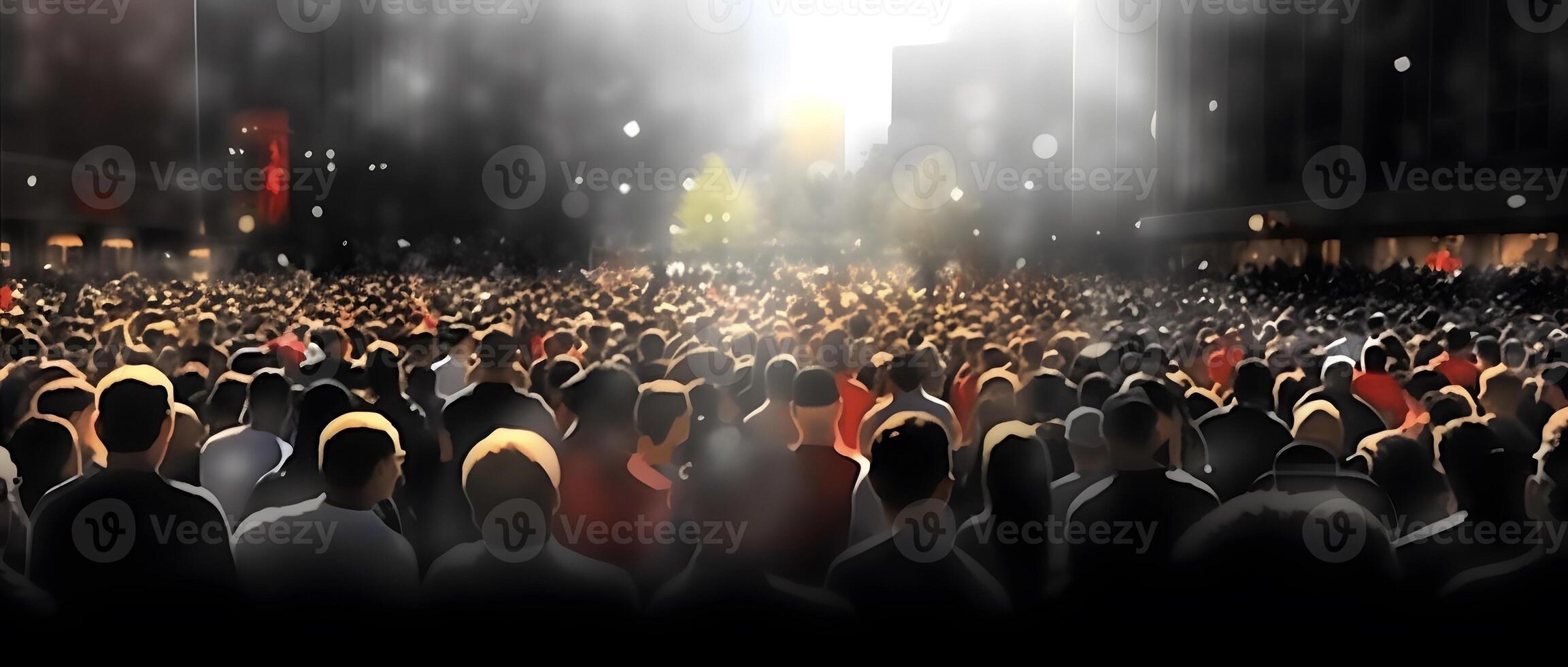 Crowd in the city. Concept of world population day. photo