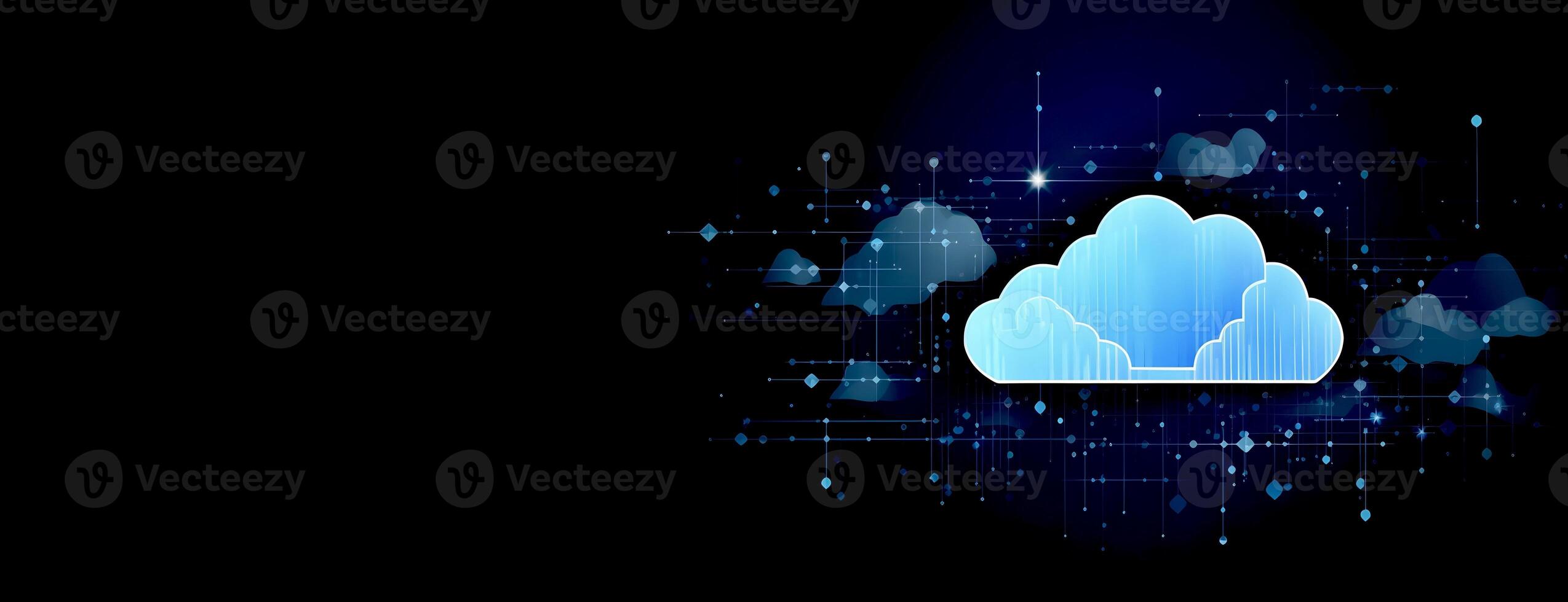 Cloud data storage, data transfer concept. photo