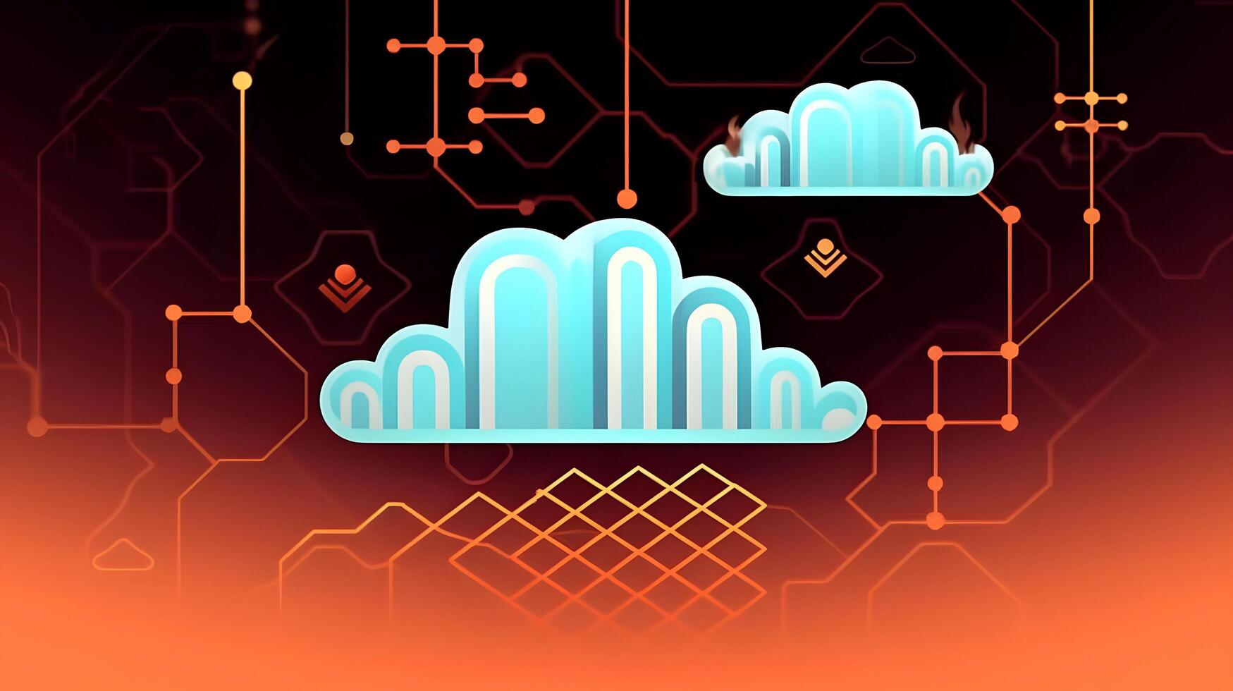 Cloud data storage, data transfer concept. photo