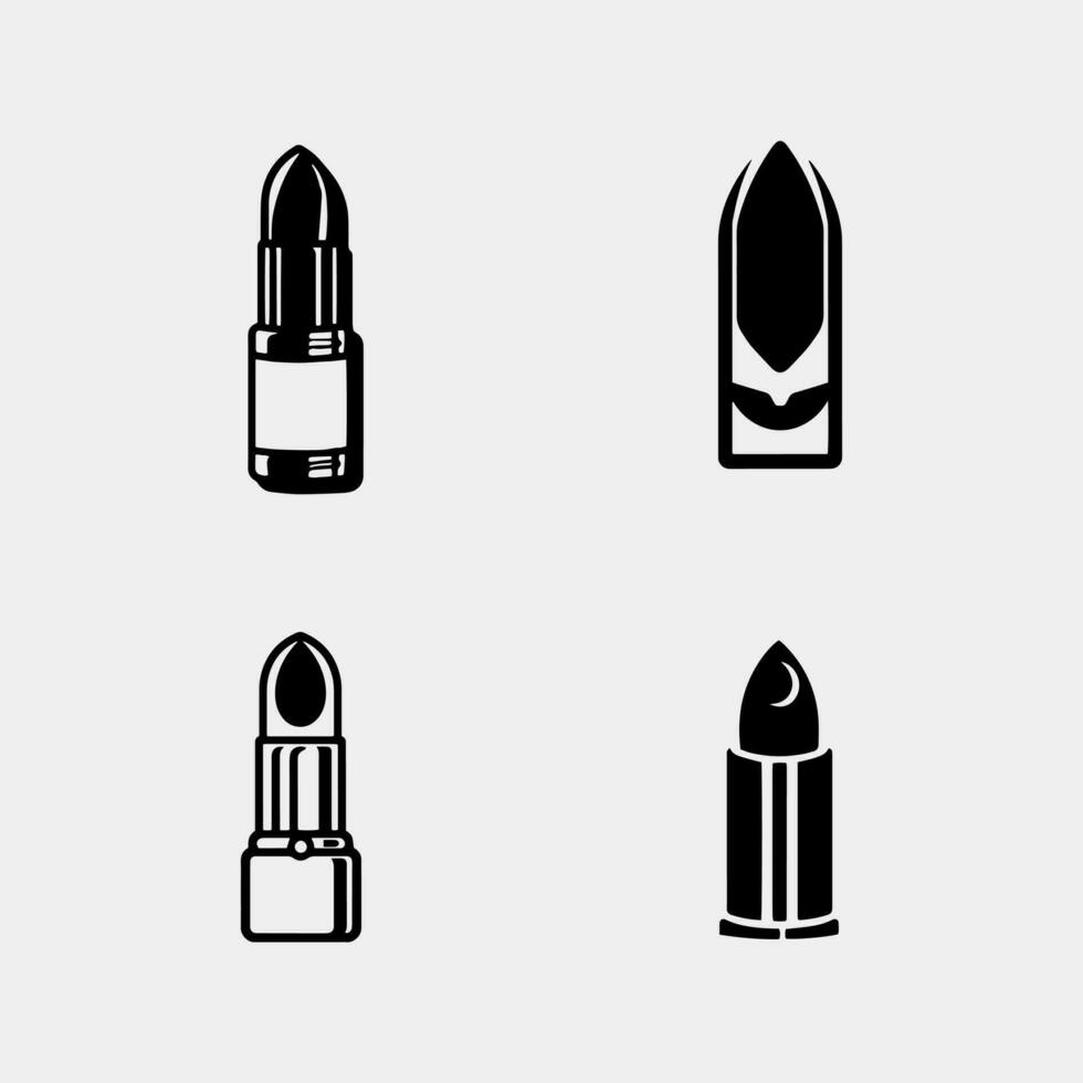 set of lipstick concept icon vector isolated on white background