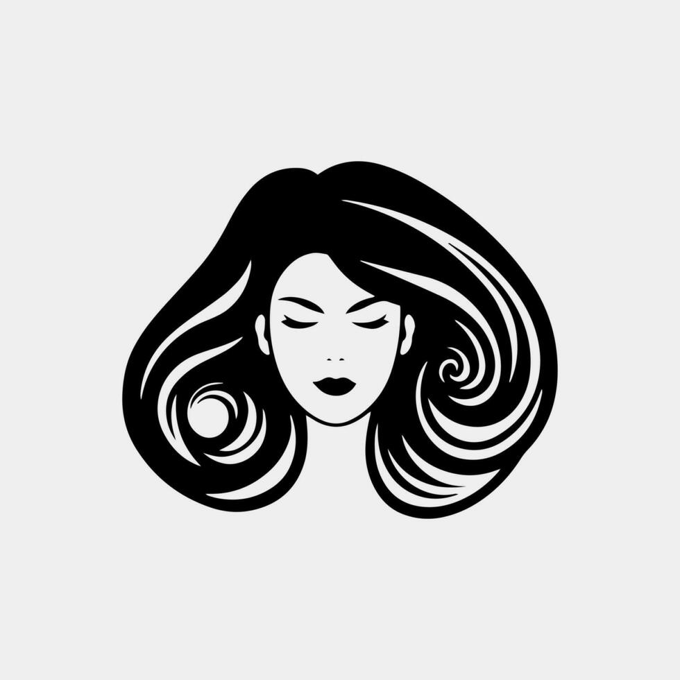 beautiful young woman face. vector illustration