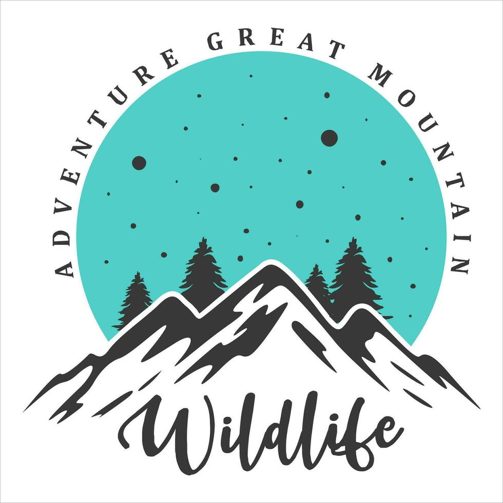 Vintage Outdoor T-shirt Design Vector, Summer Adventure Camping Outdoors Vintage Badge Logo for Poster with Travel Quotes Collection for Print vector