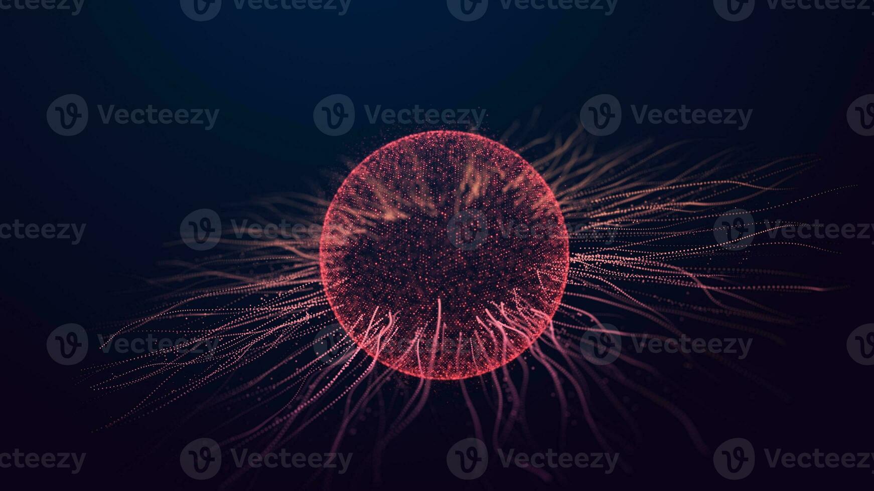 Abstract illustration of bacteria, viruses. Graphic design. Microbiology, science and technology. 3D medical scientific image. 3D rendering photo