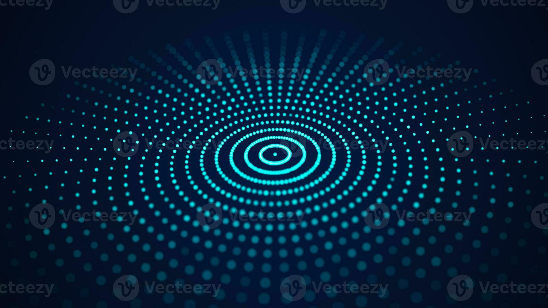 A digital disk of dots. Futuristic blue circular wave. The concept of big data. The wave effect of the web. 3D rendering photo
