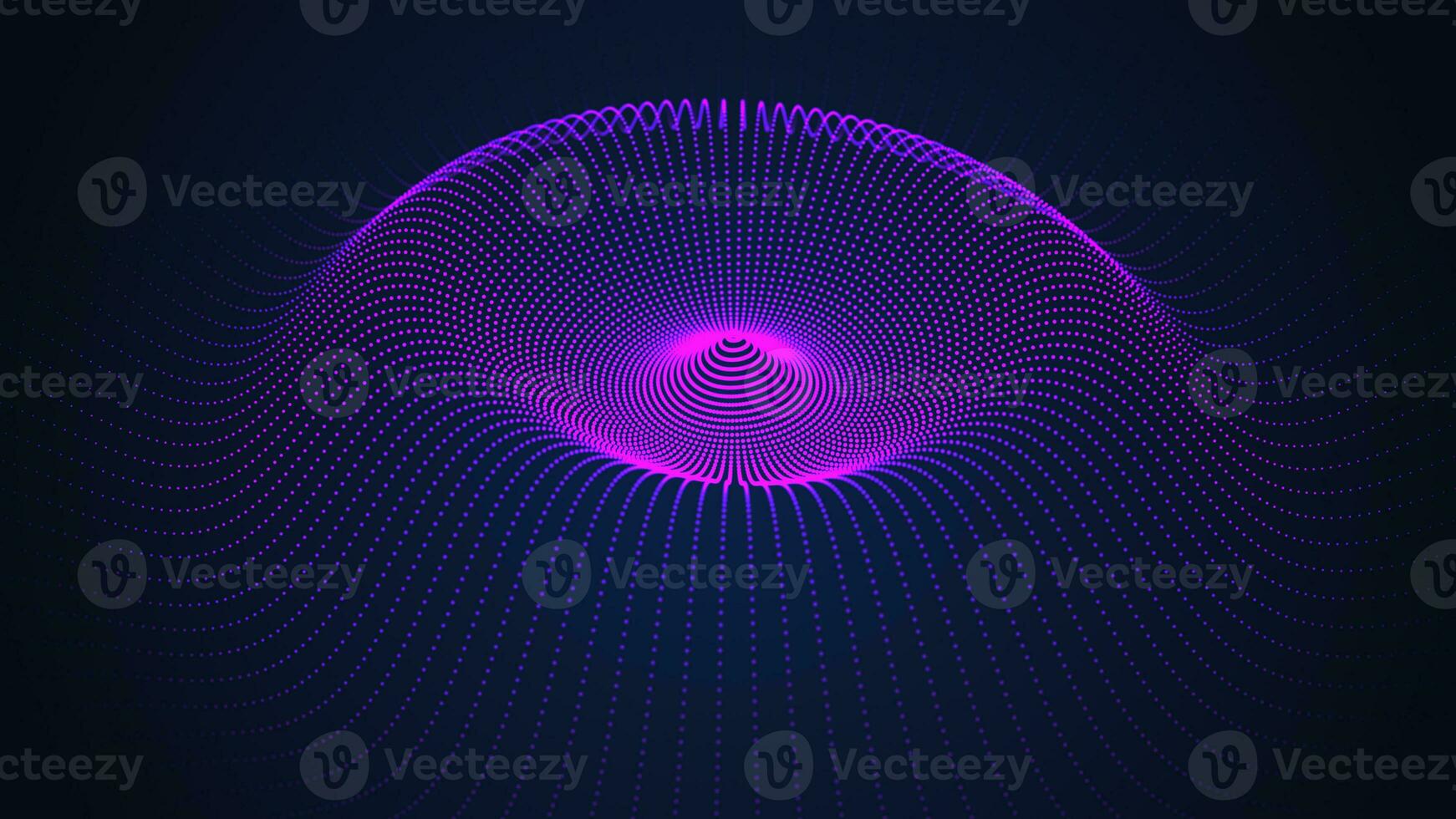 futurista Internet conexión red en un azul antecedentes. el ola efecto de el web. el concepto de grande datos. el efecto de partícula oscilación. 3d representación foto