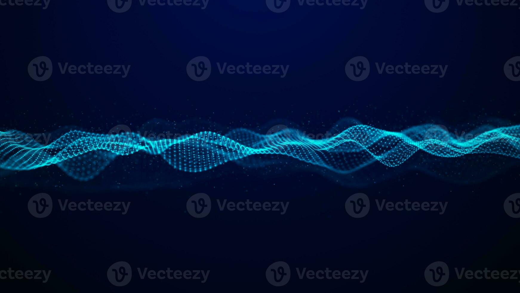 Futuristic glowing wave. The concept of big data. Network connection. Cybernetics. Abstract dark background of blue dots forming a wave. 3d rendering. photo