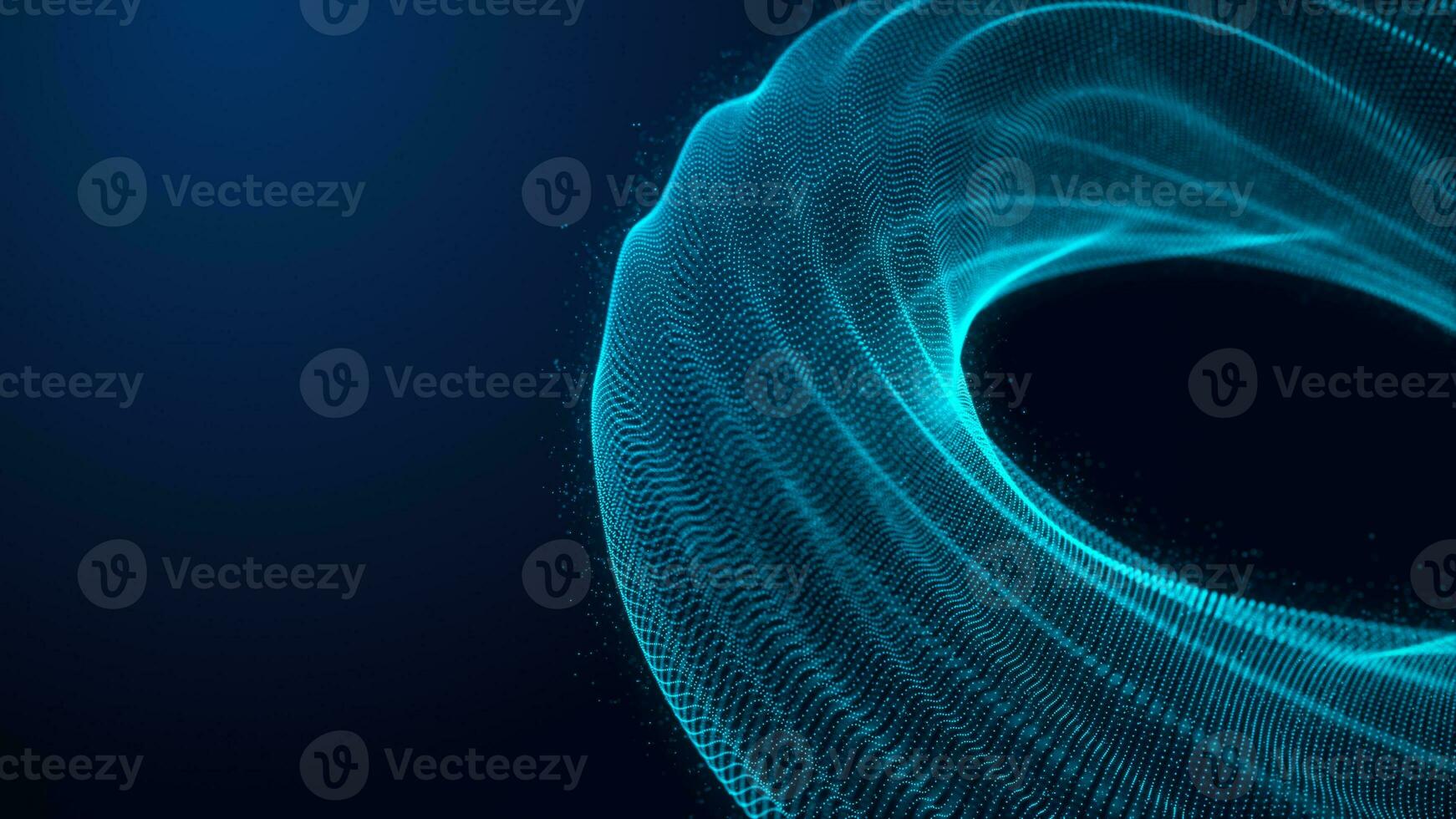 Abstract geometric figure made of digital particles. Network connection. A large data structure of blue dots connected by lines. 3d rendering photo