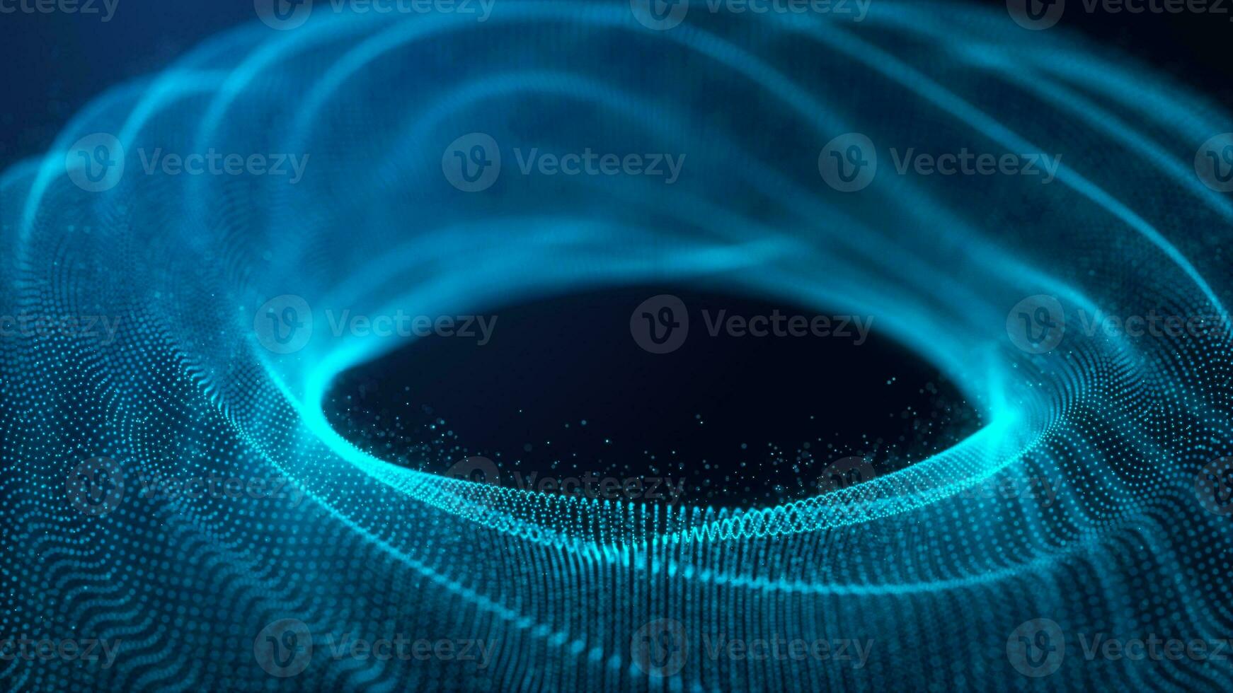 Abstract geometric figure made of digital particles. Network connection. A large data structure of blue dots connected by lines. 3d rendering photo