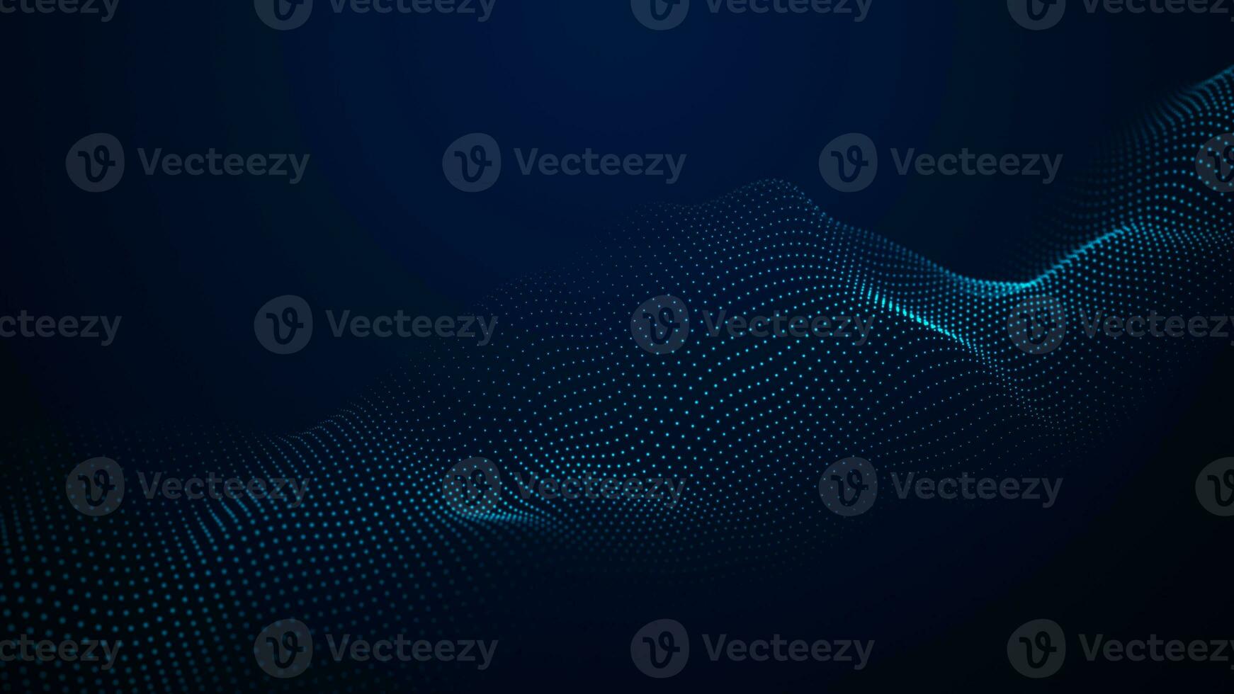 Futuristic glowing wave. The concept of big data. Network connection. Cybernetics. Abstract dark background of blue dots forming a wave. 3d rendering. photo