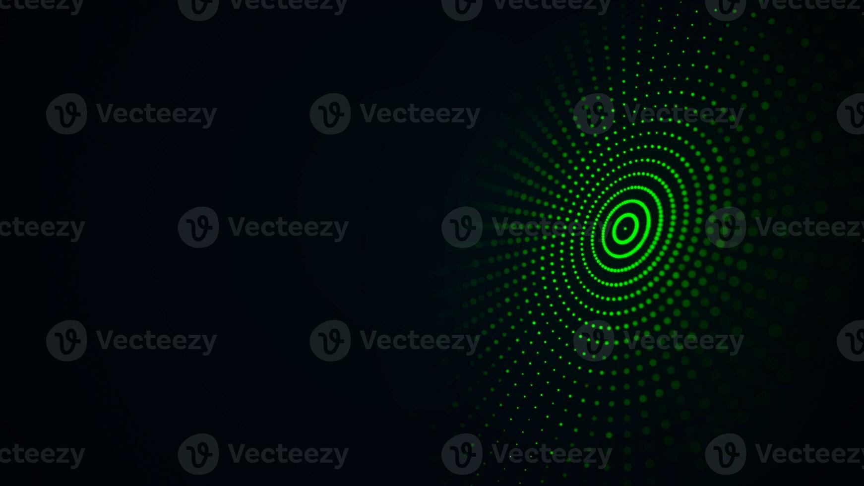 A digital disk of dots. Futuristic green circular wave. The concept of big data. The wave effect of the web. 3D rendering photo