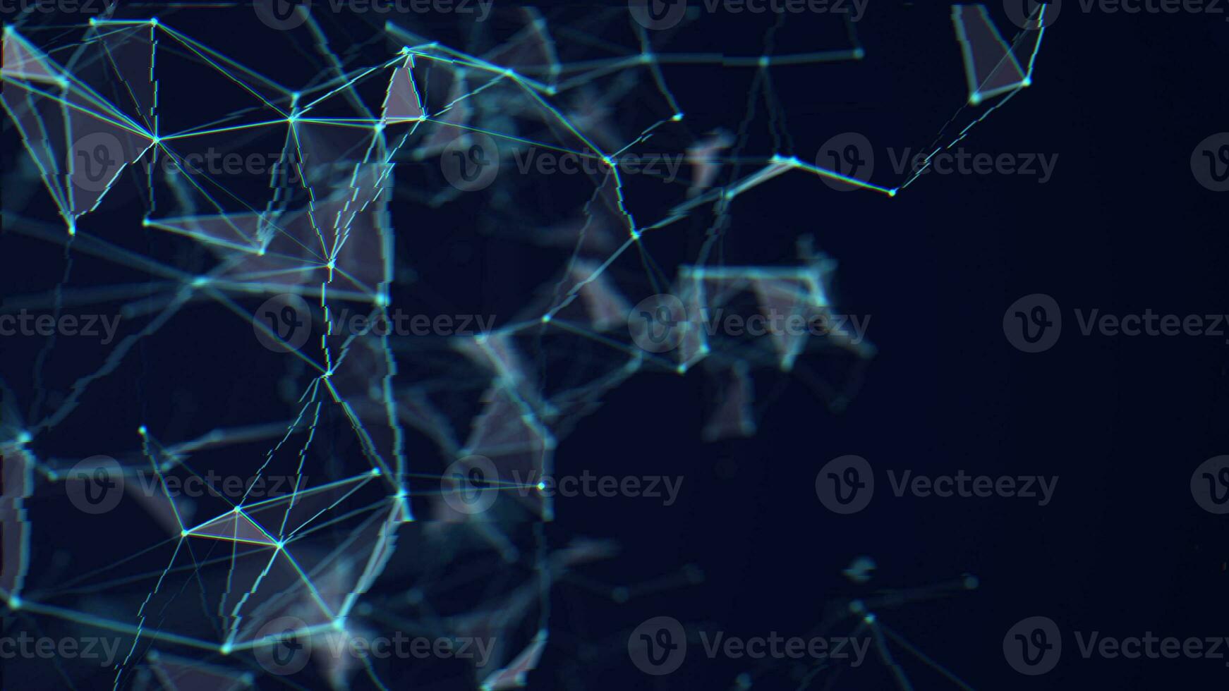 Virus, broken data. Abstract blue background with broken moving lines and dots. The concept of big data, technology and science. Connection to the World Wide Web failed. 3d rendering photo