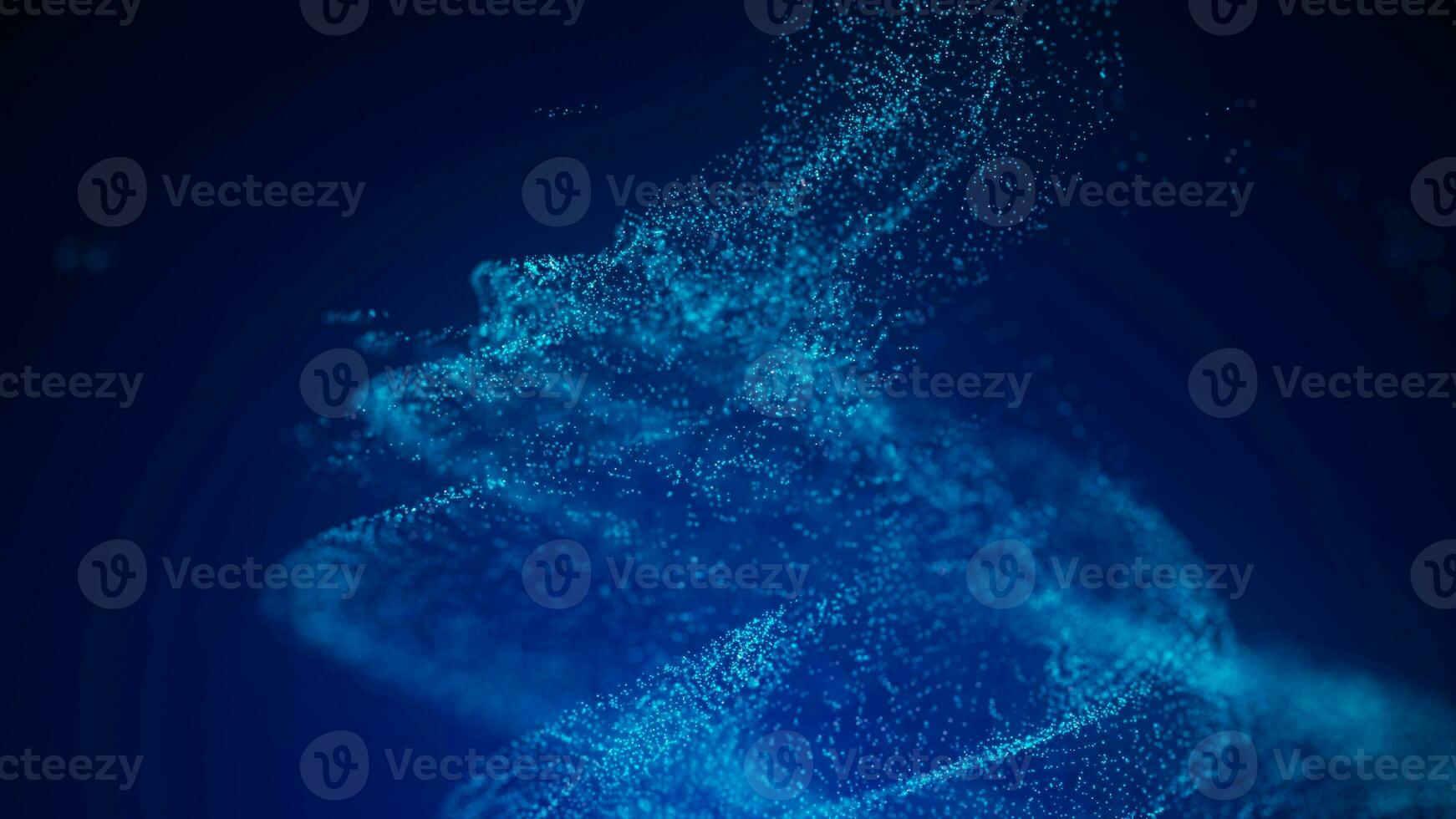 A vortex of dust particles. Illustration of a whirlpool on a blue background. The effect of levitation. Dynamic, explosive wave. Big data. 3D rendering photo