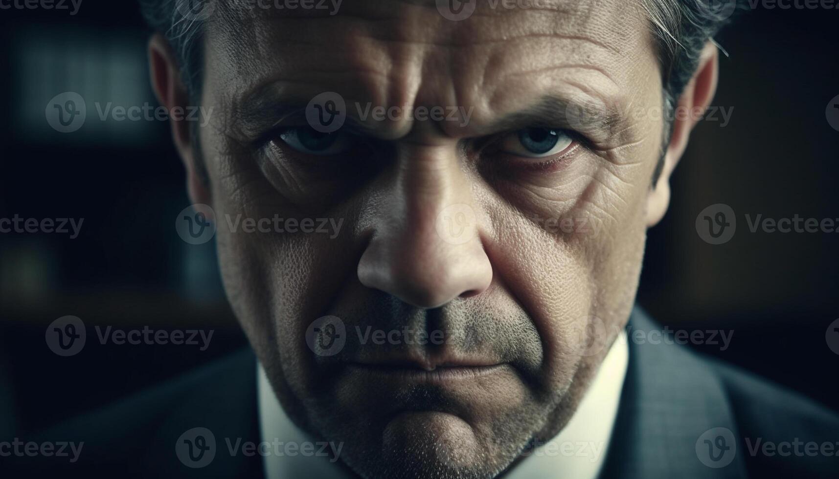 Sad businessman with frustration and emotional stress generated by AI photo