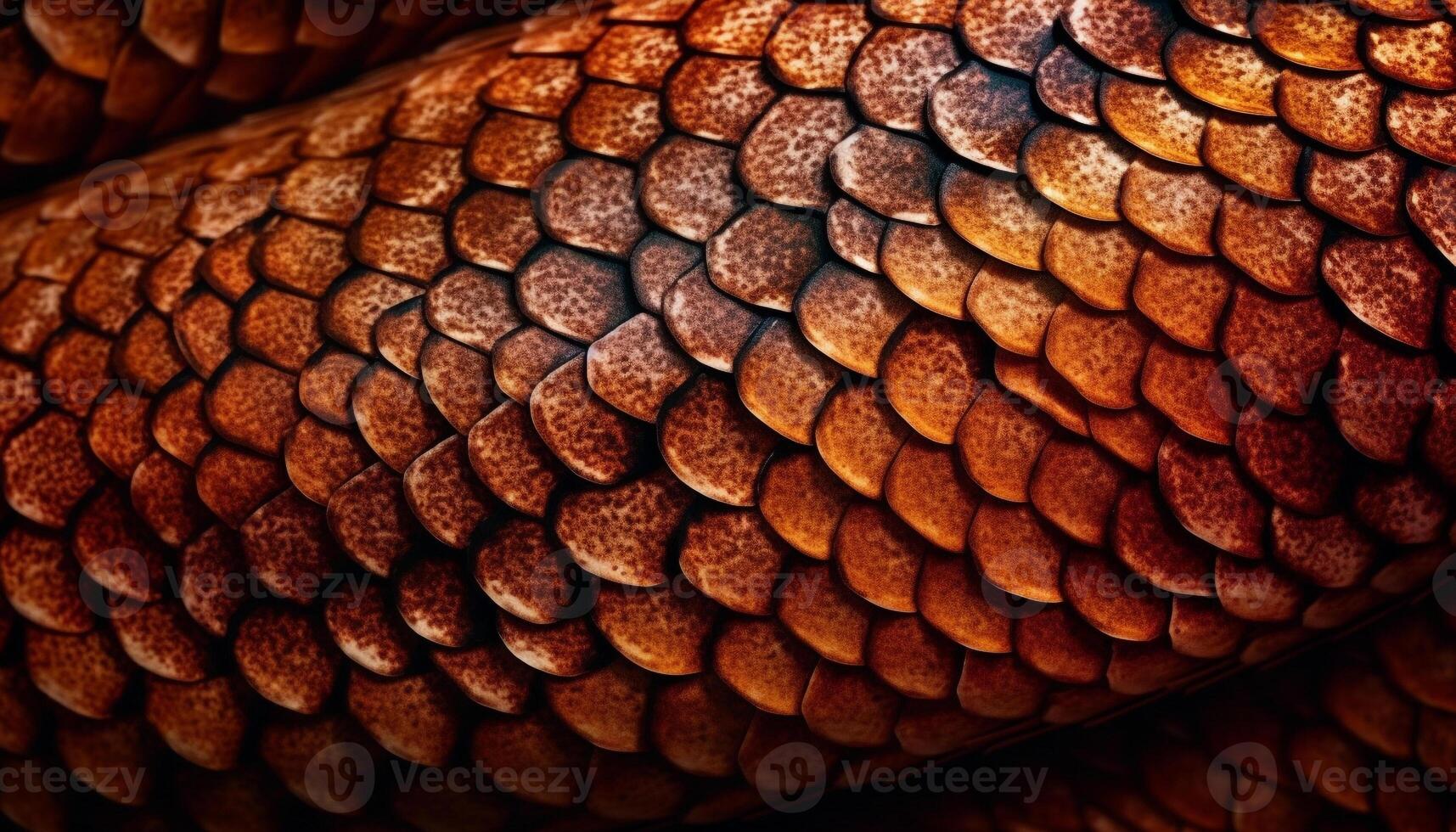 Yellow snakeskin pattern on reptile textured skin generated by AI photo