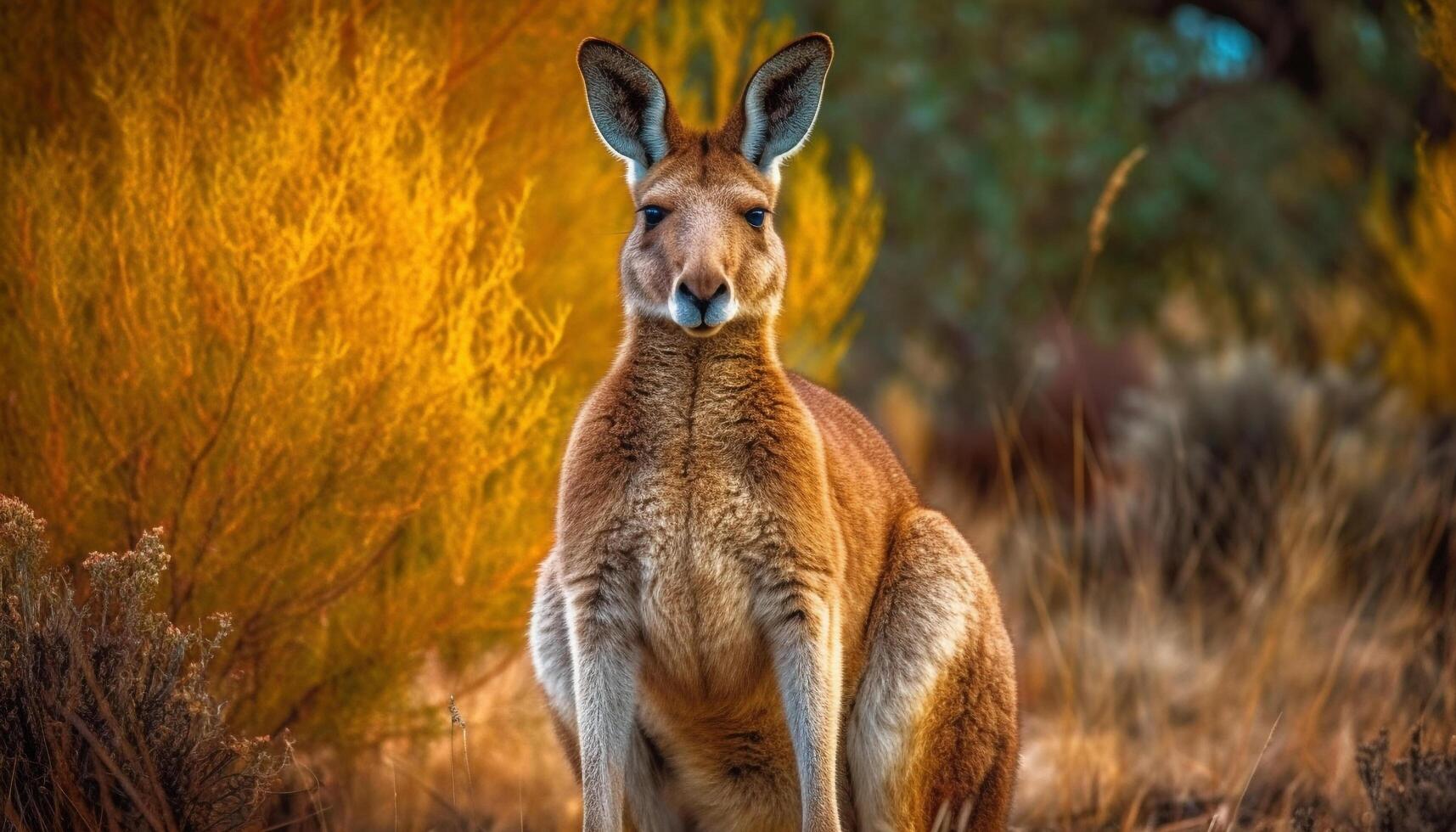 Furry marsupial ear in close up portrait generated by AI photo