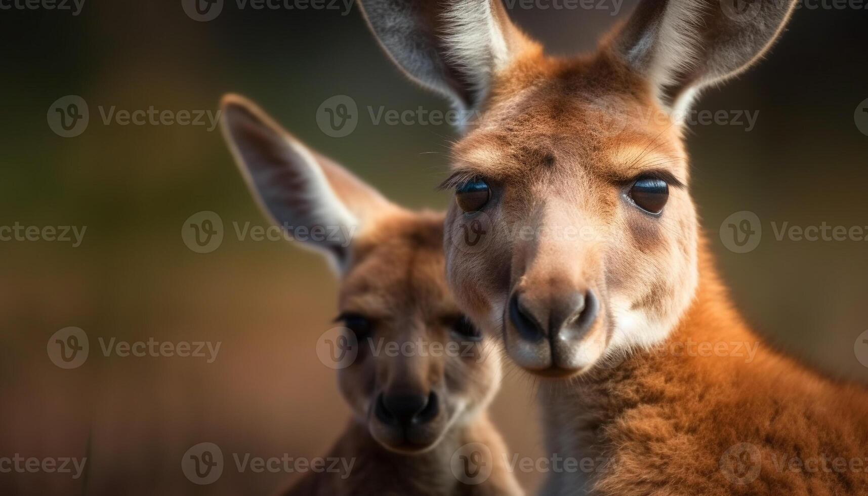 Fluffy mammal looking at camera in meadow generated by AI photo