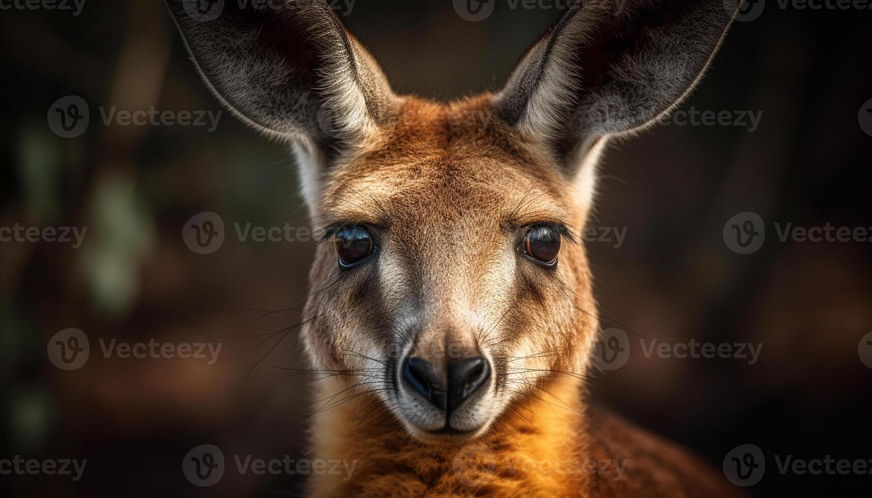 Deer looking at camera in forest meadow generated by AI photo