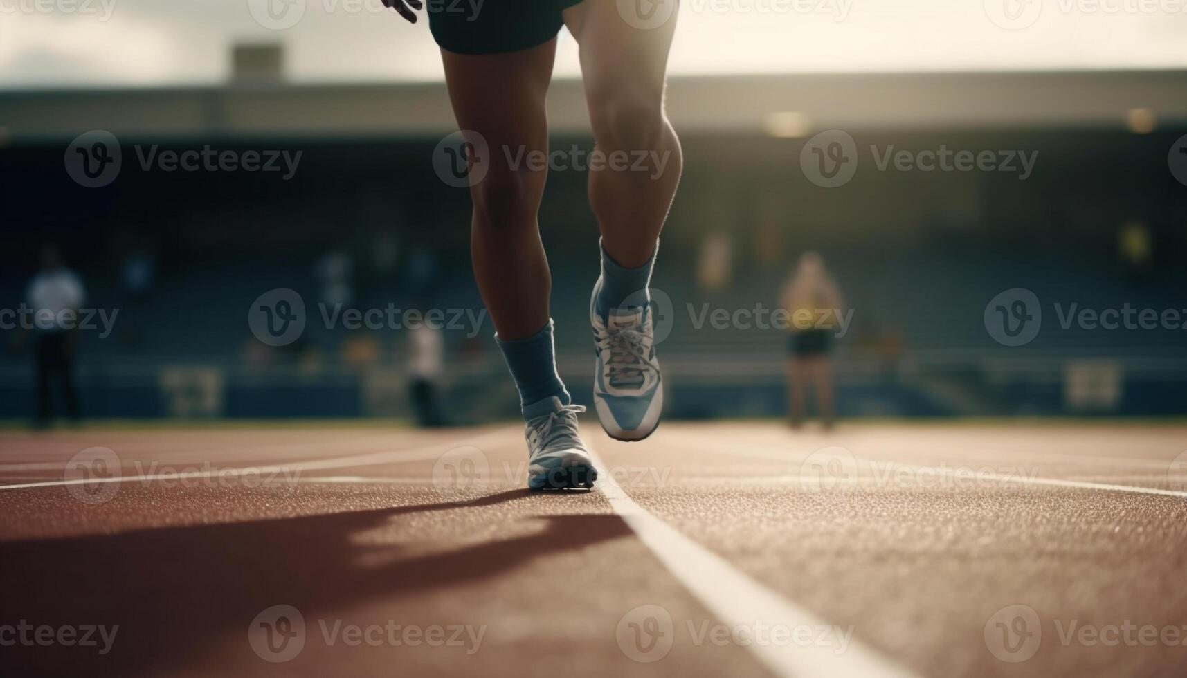 Healthy athlete jogging outdoors, training for competition generated by AI photo