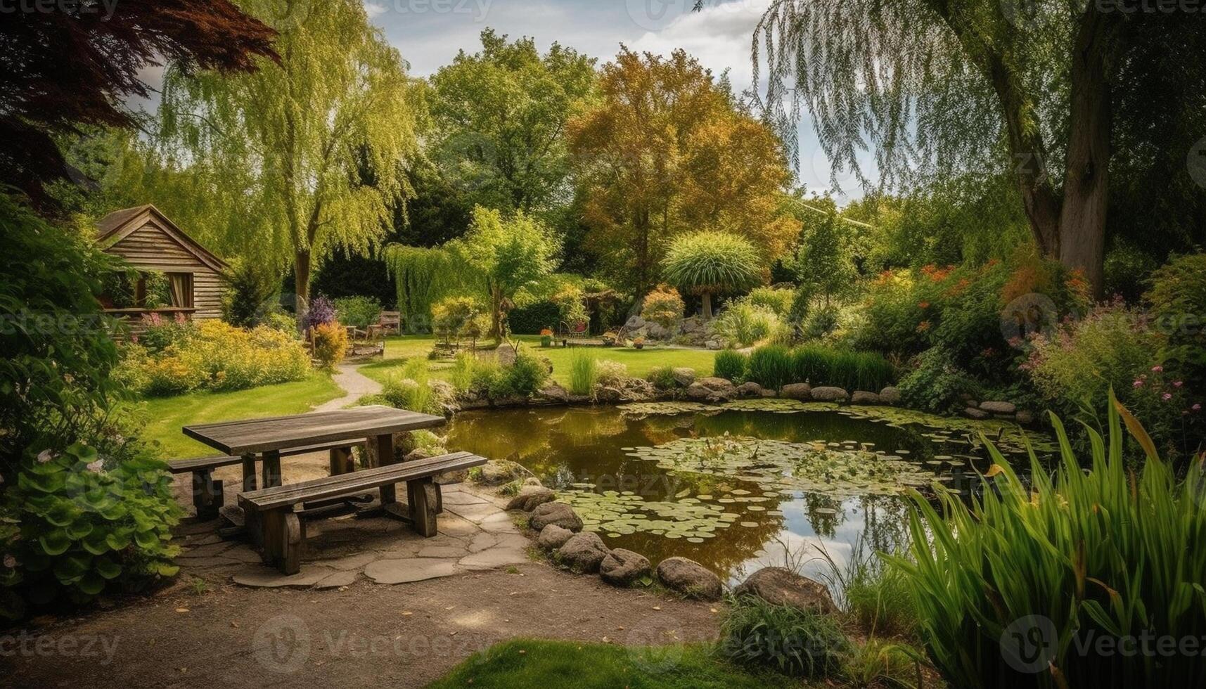 Tranquil scene of yellow flowers in meadow generated by AI photo