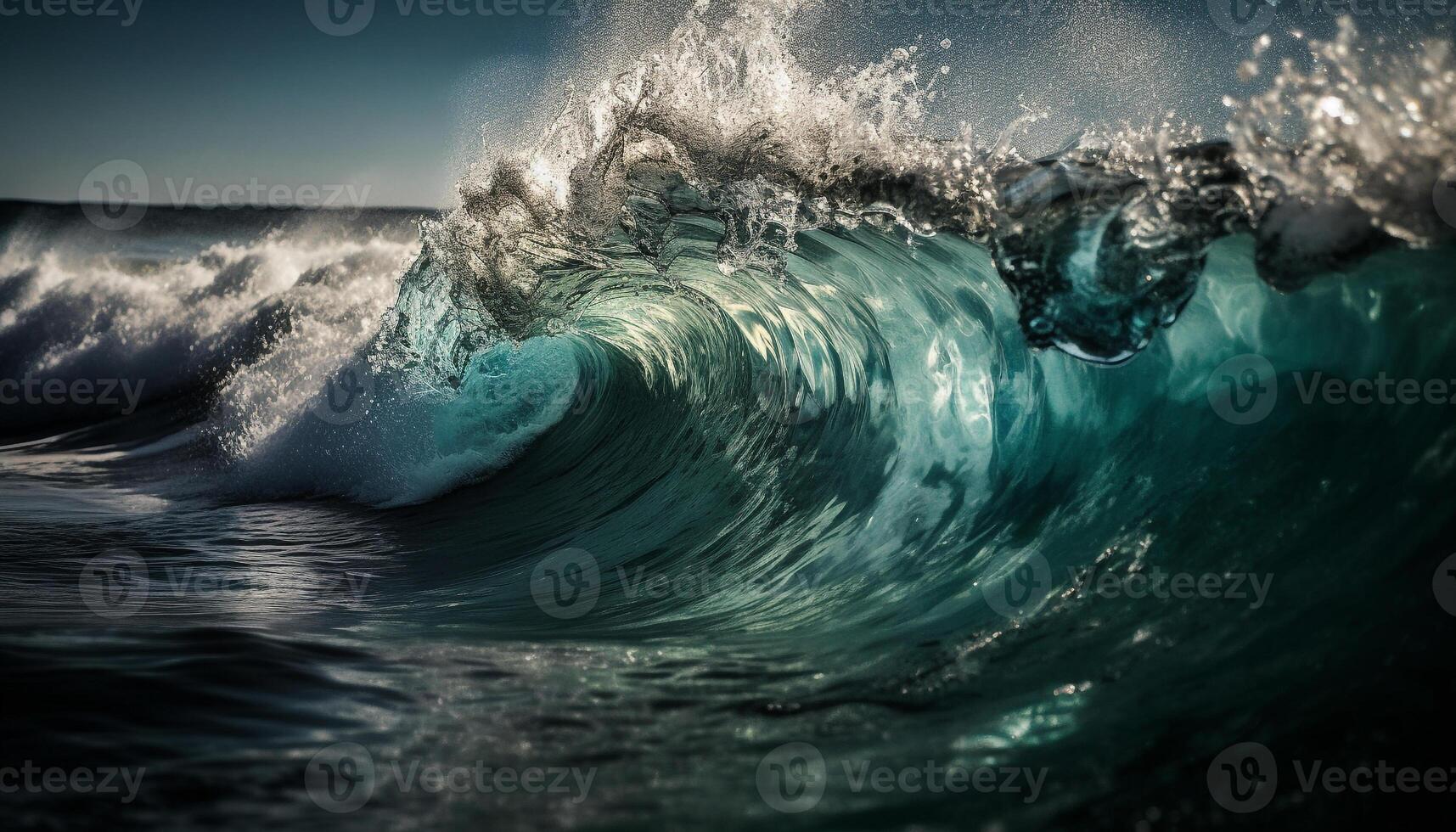 uno persona surf en el azul barril generado por ai foto