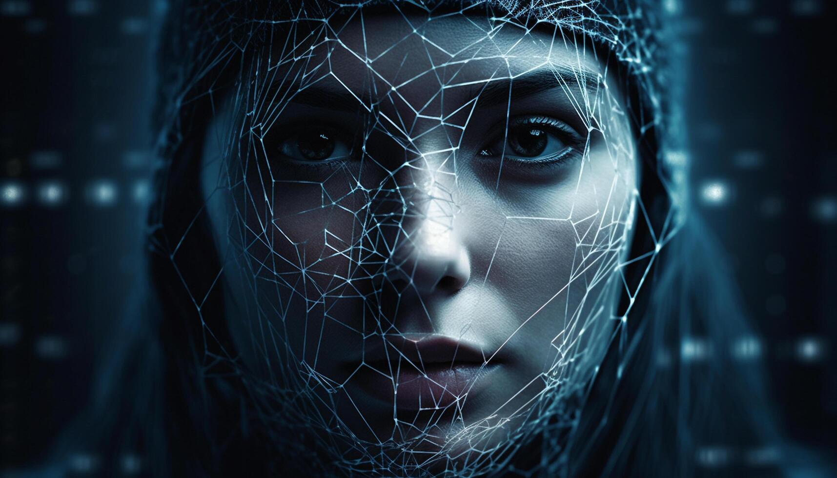 Young adult woman, wet and beautiful, looking generated by AI photo