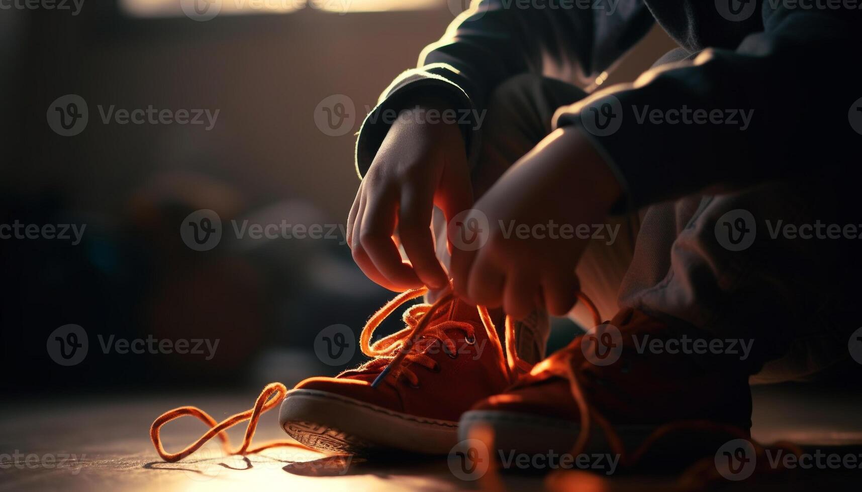 Sports shoe laces tied tight for exercise generated by AI photo