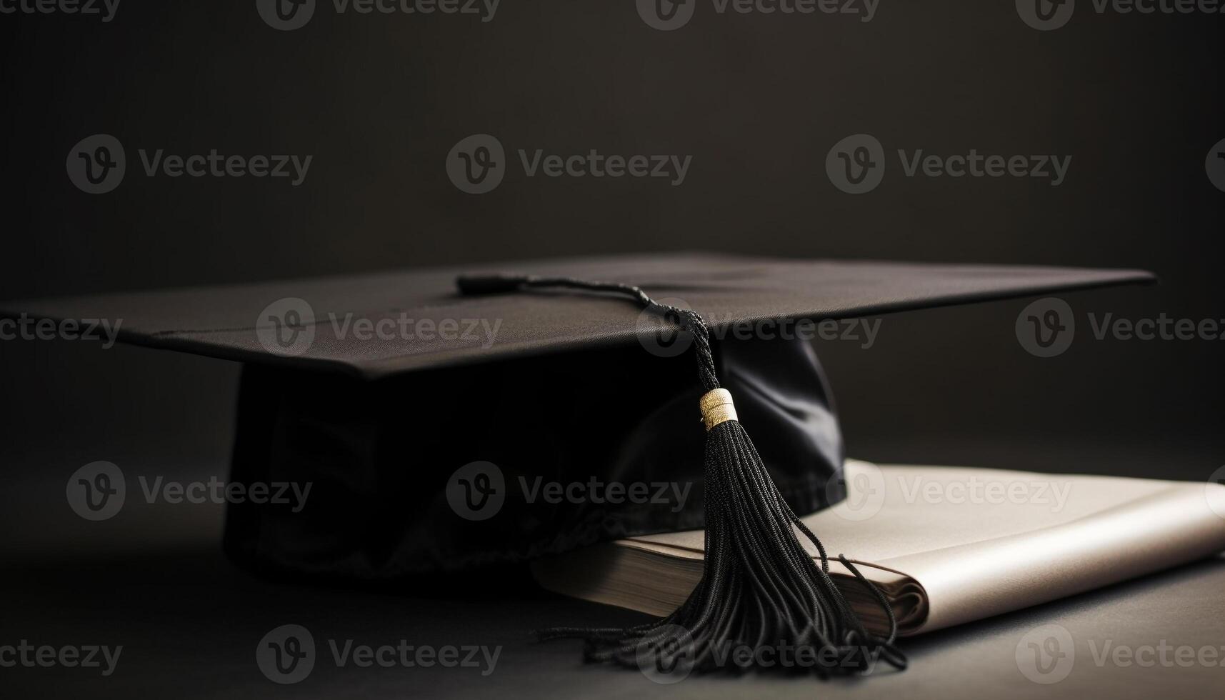 Achievement unlocked Graduation cap and diploma earned generated by AI photo