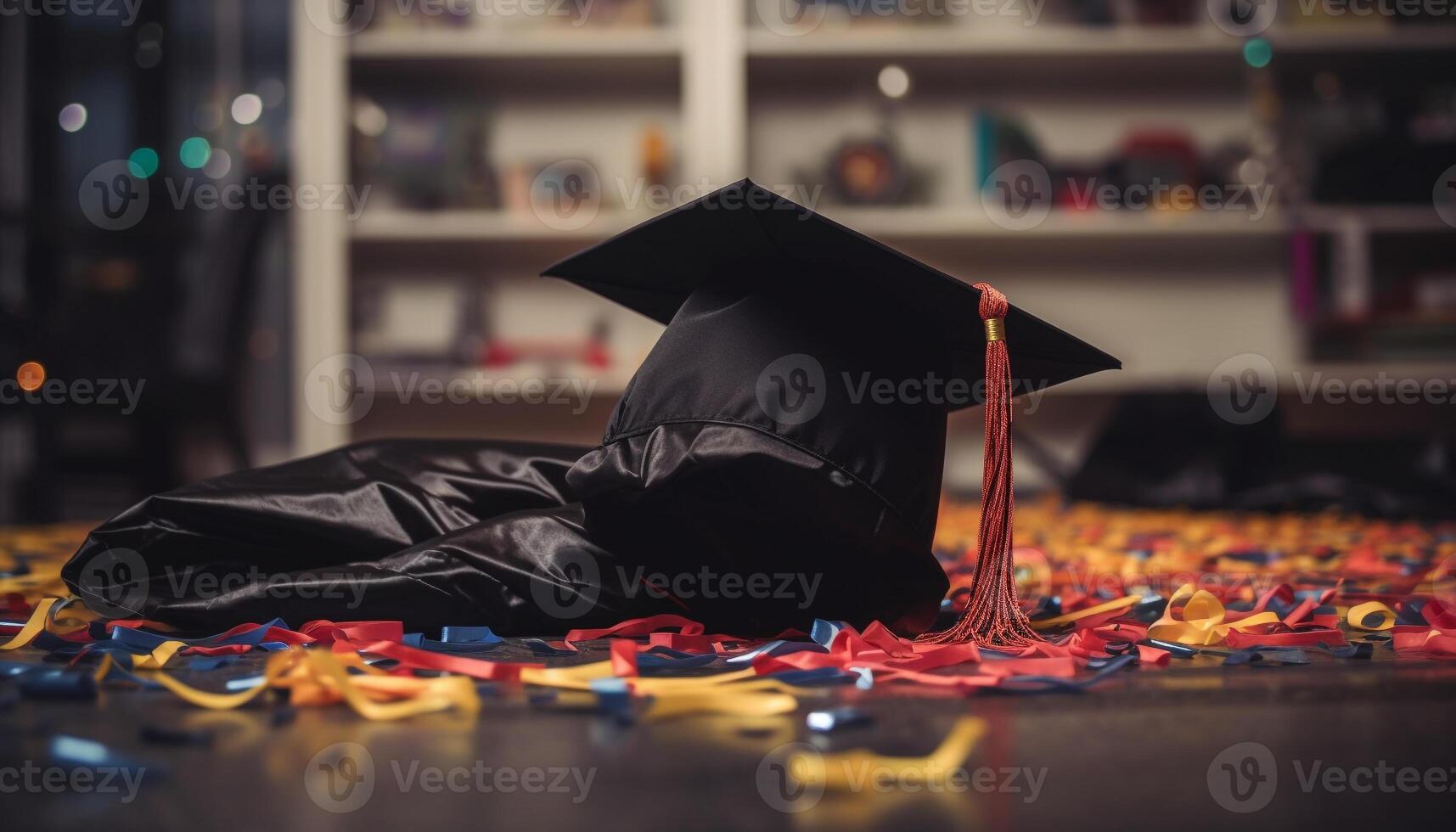 éxito celebracion estudiante recibe diploma adentro generado por ai foto