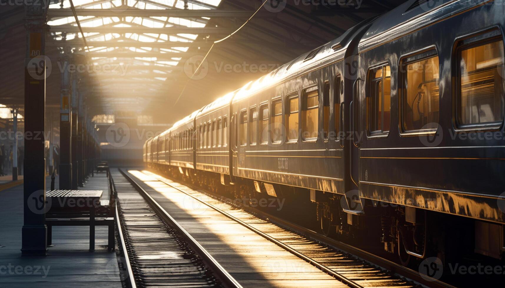 pasajero tren velocidades mediante ciudad desvanecimiento punto generado por ai foto