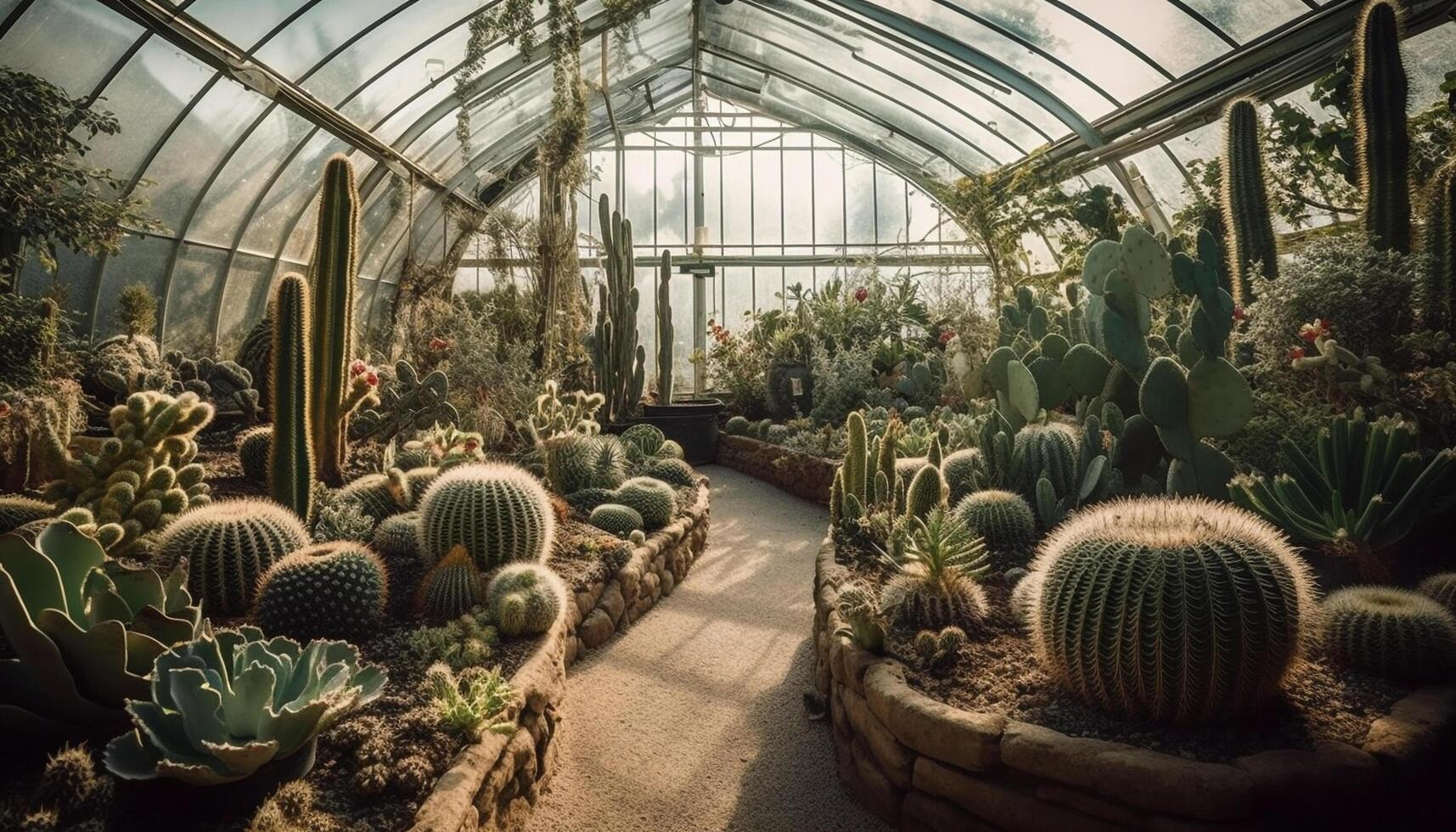 Greenhouse industry Fresh plants for modern generated by AI photo