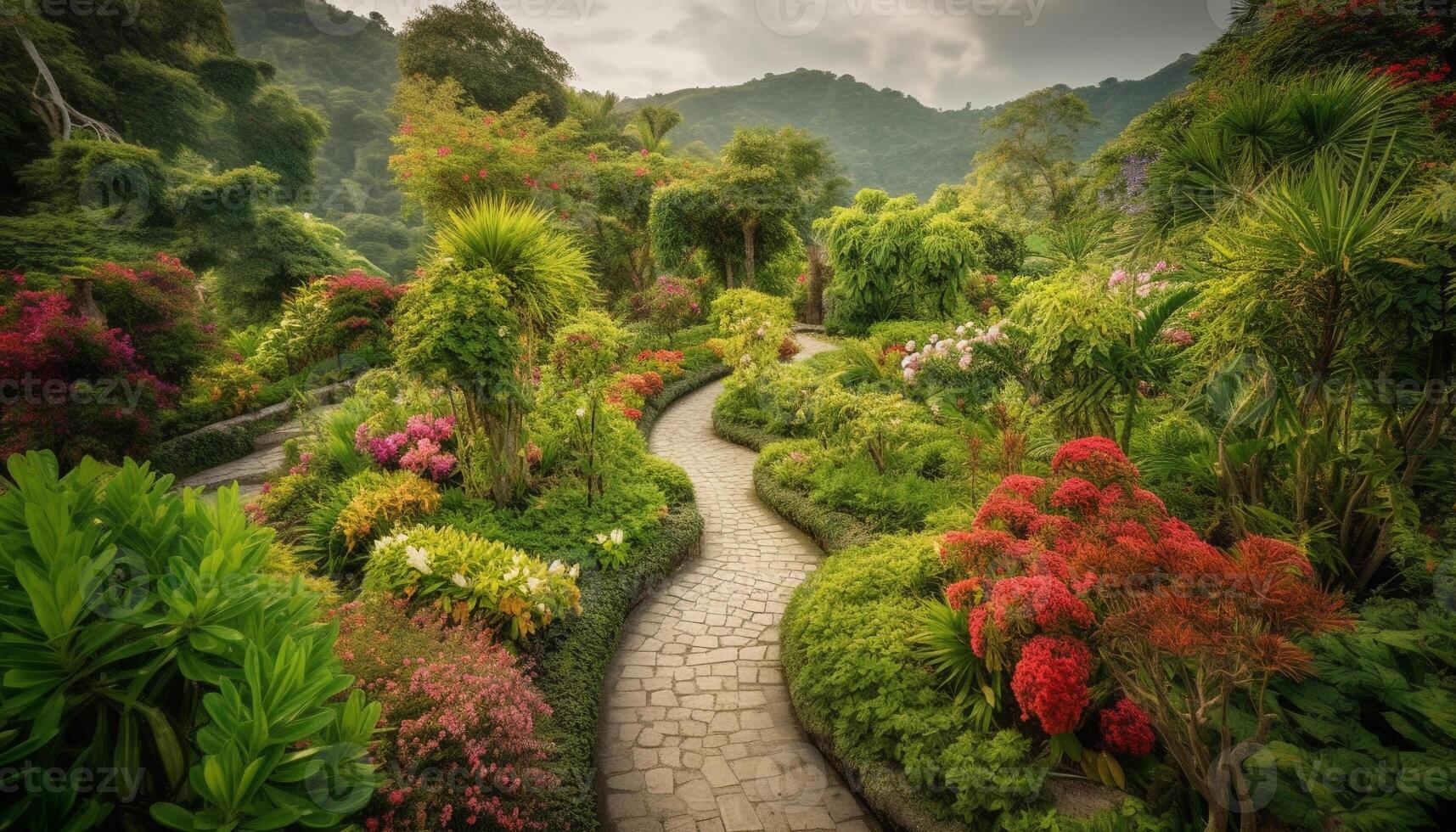 Tranquil scene of autumn meadow beauty generated by AI photo