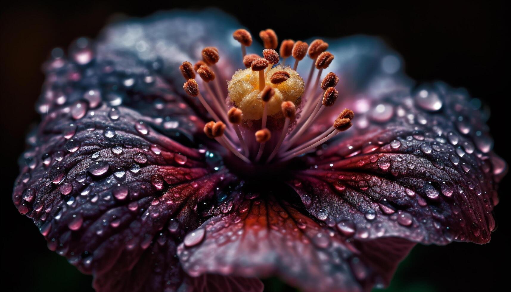 Vibrant gerbera daisy in wet autumn environment generated by AI photo