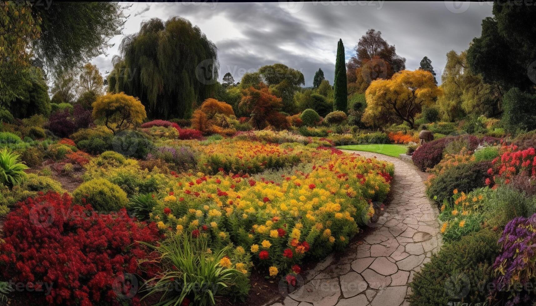 tranquilo prado, multi de colores flores, belleza en naturaleza generado por ai foto