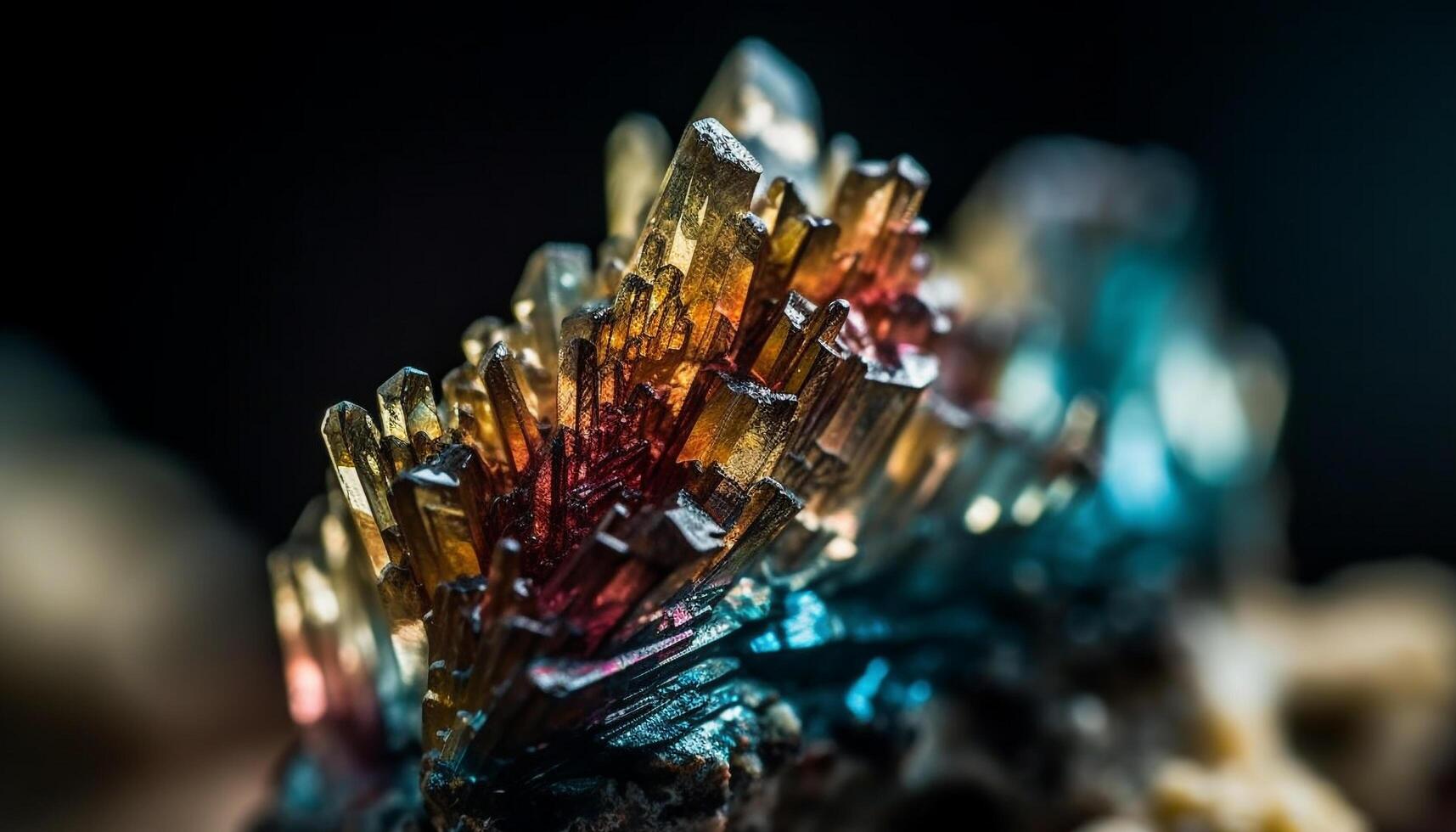 Shiny gemstones in nature, a precious collection generated by AI photo