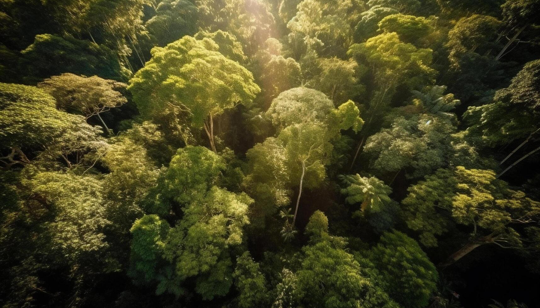 Green leaves on branch, nature growth pattern generated by AI photo