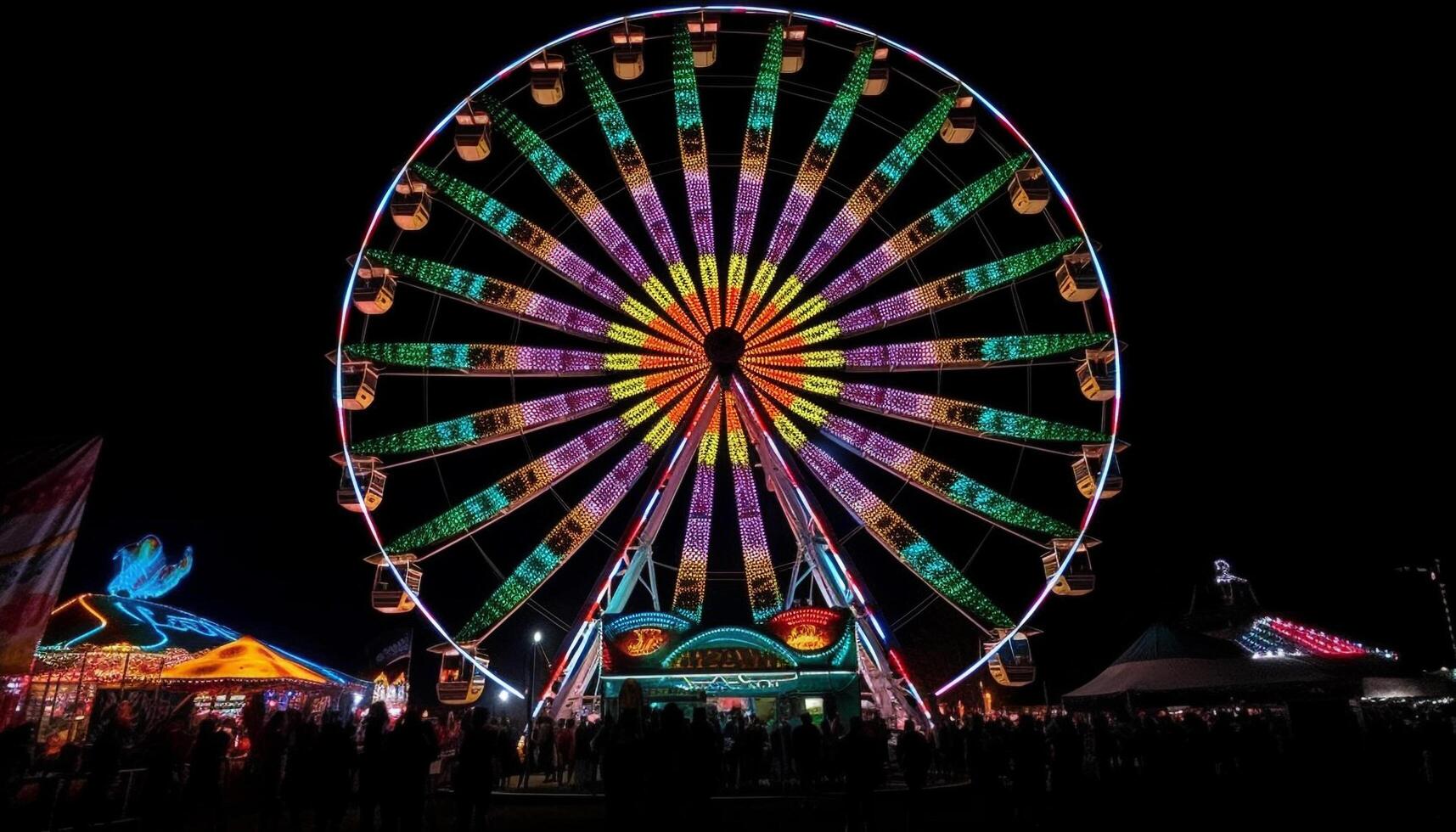 Spinning wheel of joy at carnival celebration generated by AI photo