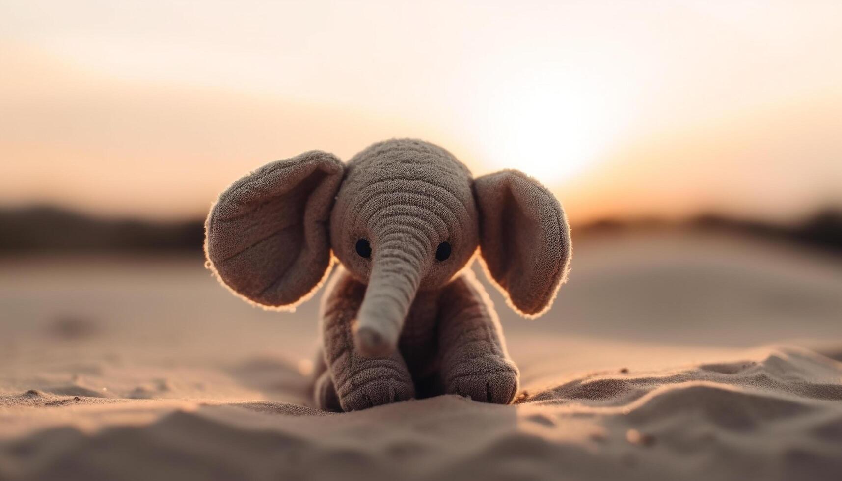 Cute young mammal playing with toy in soft grass generated by AI photo