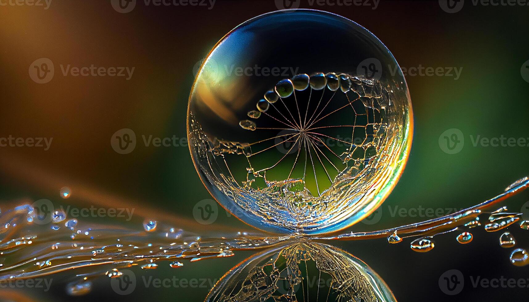 Nature beauty captured in a shimmery sphere generated by AI photo