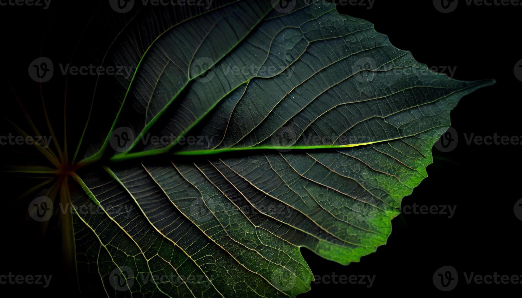 Freshness and growth in close up leaf vein generated by AI photo