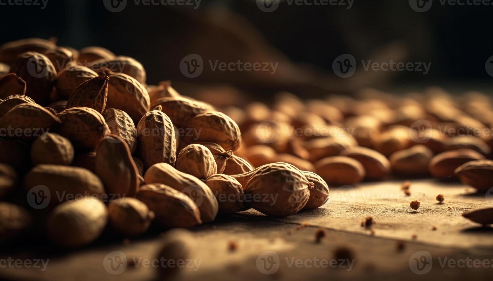 Healthy snack a heap of organic nuts photo