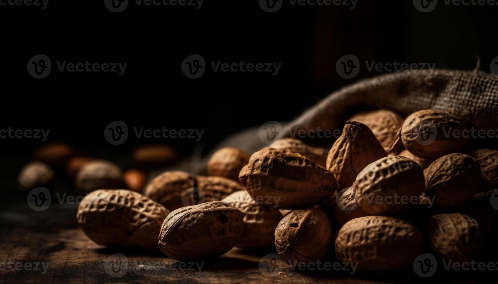 Organic nuts in a nutshell, healthy snack photo